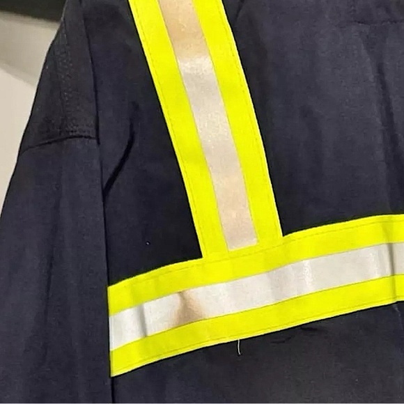 NEW FR Reflective Carhartt navy blue long sleeve button down 3XL - Picture 3 of 5